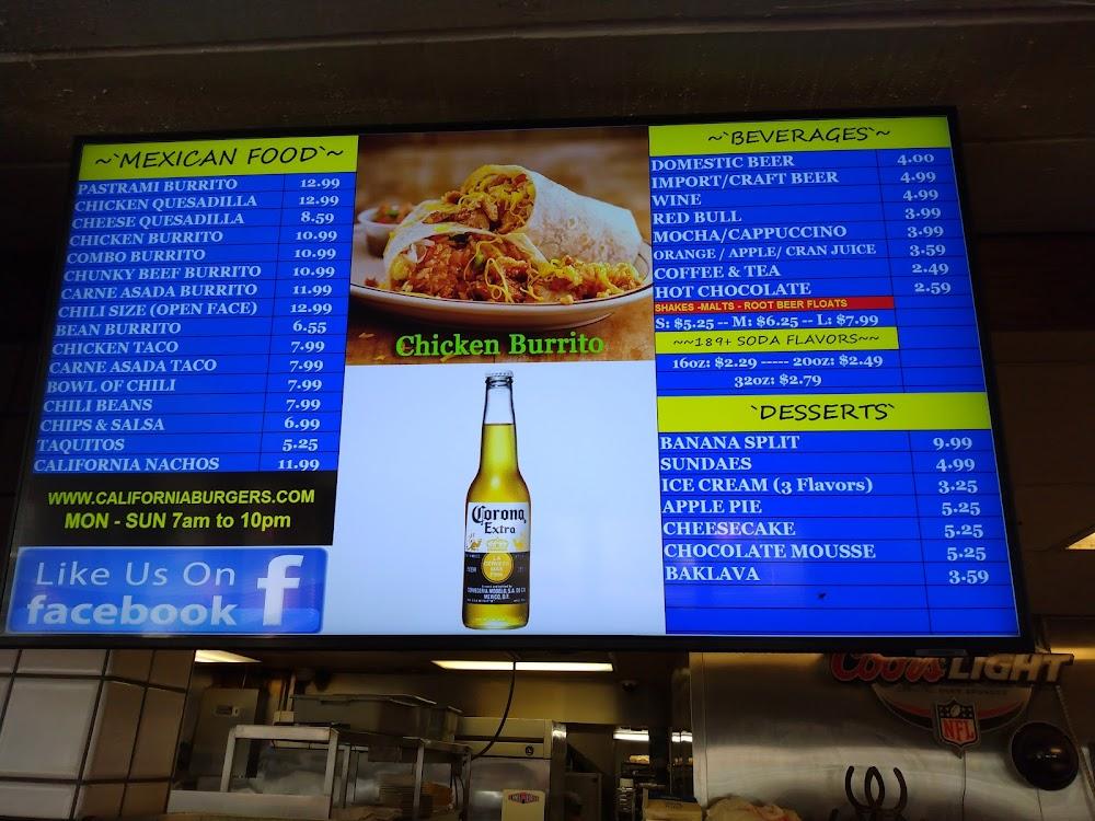 California Burgers Menu image 2